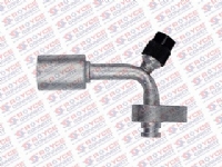 CONEXÃO 90º BLOCK FITING ALUMINIO C/ENGATE R134A COMPRESSOR / CONDENSADOR 8MM - 450309