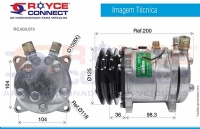 COMPRESSOR SE507 5H11 12V. 8 ORELHAS POLIA 2A R134A - 600073