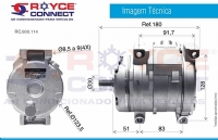 COMPRESSOR DENSO 10S15  TRATOR NEW HOLLAND CNH TM 2009> SEM EMBREAGEM - 600114