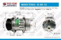 COMPRESSOR 7H15 MAQUINA CASE SAIDA DESCARGA/SUCÇÃO TRASEIRA O/RING POLIA 8PK 115MM - 600122