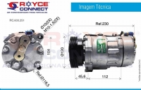 COMPRESSOR MODELO ZYLINDER SD7V16 1100 VW POLO / GOLF >98 PASSAT / EUROVAN 4 ORELHAS POLIA 6PK 120 M - 600251