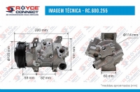 COMPRESSOR DENSO 6SEU14 TOYOTA COROLLA 2008>2012 MOTOR 2.0 POLIA 6PK 12 VOLTS 120MM - 600255