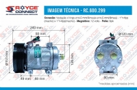 COMPRESSOR 7H15 U-4586/4768/4795/8010/4499  CASE 8800 APOS 201 MOTOR IVECO/NEW HOLLAND T8 POLIA 8PK 12V - 600299