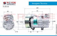 COMPRESSOR SANDEN ORIGINAL 7H15 8275 / 8295 CAMINHÃO SCANIA 2013> 24 VOLTS POLIA 10PK MAGNETICO 2 FIOS OEM-1888032 - 600350