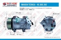 COMPRESSOR SANDEN AA7H15AA 7980 CAMINHÃO SCANIA >2007 24 VOLTS 8PK 119MM MAQUINA JCB OEM-1412263 - 600392