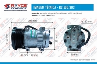 COMPRESSOR SANDEN 7H15 4769 PARAFUSO PASSANTE 24V. DESCARGA / SUCÇÃO TRASEIRA POLIA 8PK 154MM MAQUINA TRATOR CATERPI - 600393